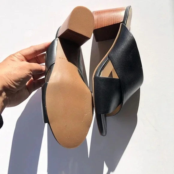 New Cole Haan Dakota Criss Cross Black Leather Sandals 8B - Picture 8 of 9